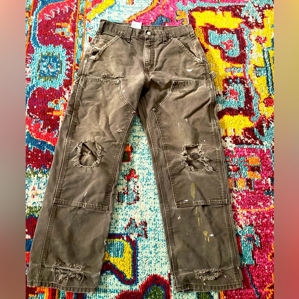 Distressed Carhartt work pants